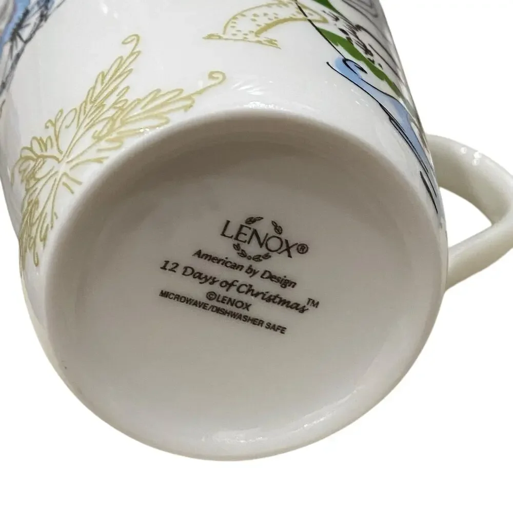 ONE Lenox Porcelain Mug - “12 Days of Christmas” (Days 7, 8, 9) Replacement Cup